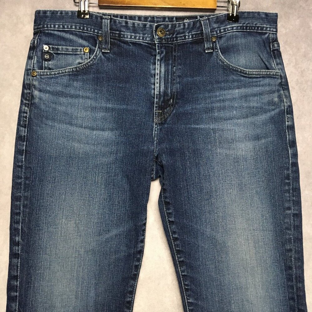 AG Mens Blue Jeans size 36x34 Slim Straight Fit Stretch Denim Zipper Fly Pants‎